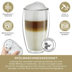 Creano Doppelwandiges Thermoglas 400ml „DG-SH“, Großes Doppelwandglas Aus Borosilikatglas, Doppelwandige Kaffeegläser, Teegläser, Latte Gläser 4er Set 9 Creano Doppelwandiges Thermoglas 400ml „DG-SH“, Großes Doppelwandglas Aus Borosilikatglas, Doppelwandige Kaffeegläser, Teegläser, Latte Gläser 4er Set -Qualitätsladen Für Geschirr 2ecdda508f42387e30018273a280ba5e