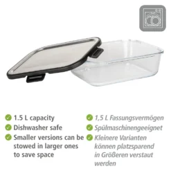 Wenko Glas Frischhaltedose Steel 1,5 L -Qualitätsladen Für Geschirr 2ef6dbcfe9aef2a5cf3d9573beb0b45b