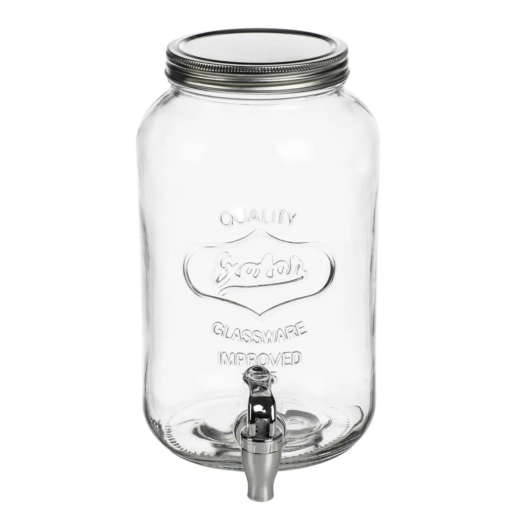Getränkespender, Rund Aus Glas 3L 1 Getränkespender, Rund Aus Glas 3L