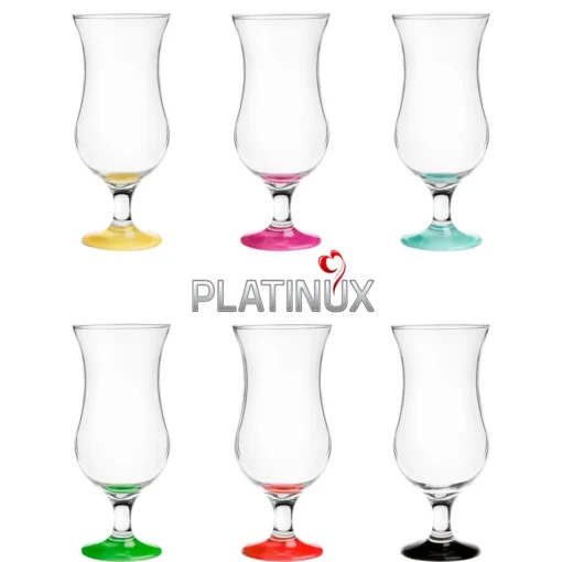 Cocktailgläser Set 6 Stück 400ml (max. 470ml) Longdrinkgläser Bargläser Hurricane Groß (Bunt) – Bild 2