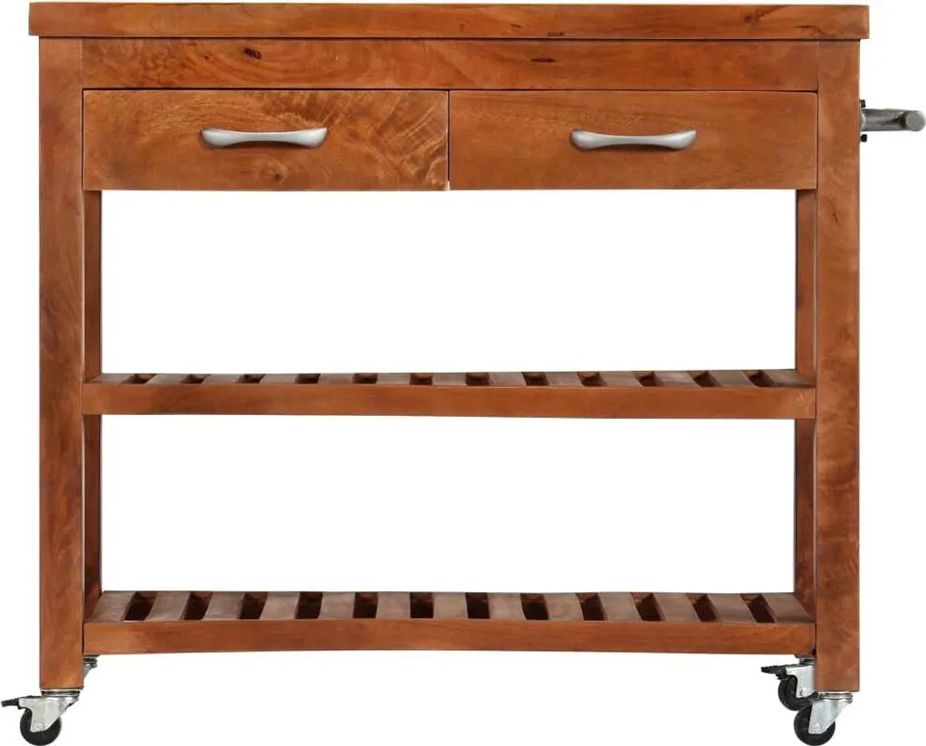 VidaXL Servierwagen 100x48x89 Cm Massivholz Akazie 3 VidaXL Servierwagen 100x48x89 Cm Massivholz Akazie – Bild 3