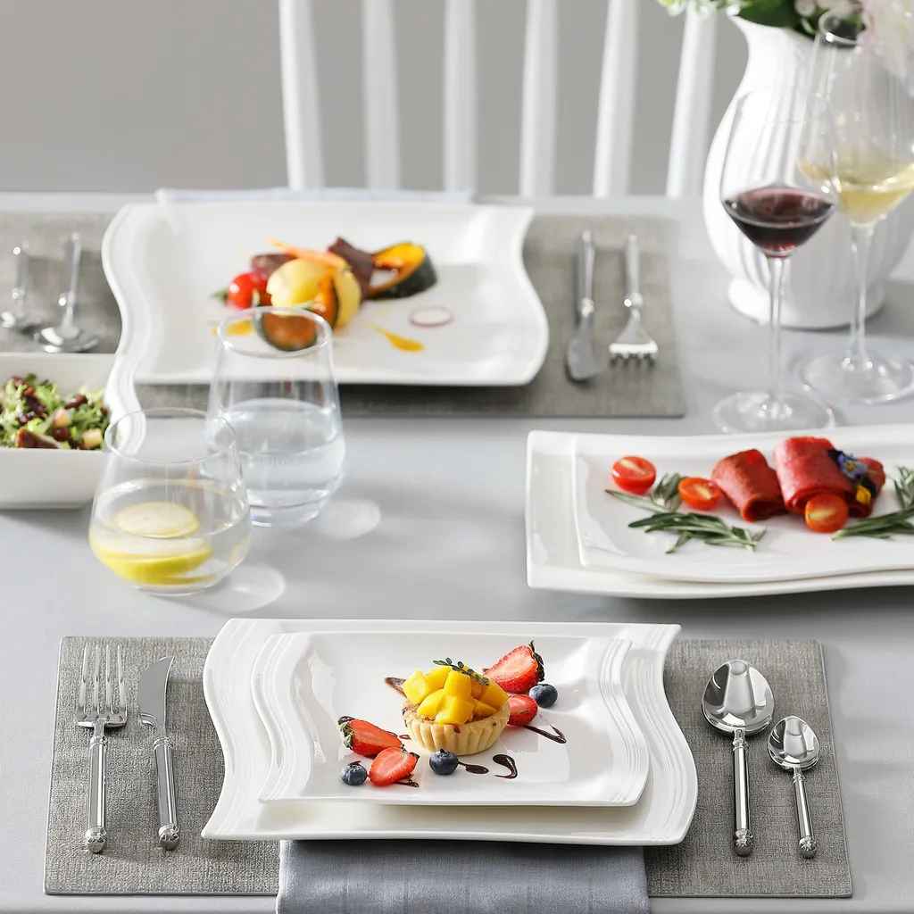 MALACASA, Serie Flora, 26 Tlg. Cremeweiß Porzellan Geschirrset Kombiservice Tafelservice Mit 6 Schalen, 6 Dessertteller, 6 Suppenteller, 6 Speiseteller Und 2 Rechteckigen Platten 7 MALACASA, Serie Flora, 26 Tlg. Cremeweiß Porzellan Geschirrset Kombiservice Tafelservice Mit 6 Schalen, 6 Dessertteller, 6 Suppenteller, 6 Speiseteller Und 2 Rechteckigen Platten – Bild 7
