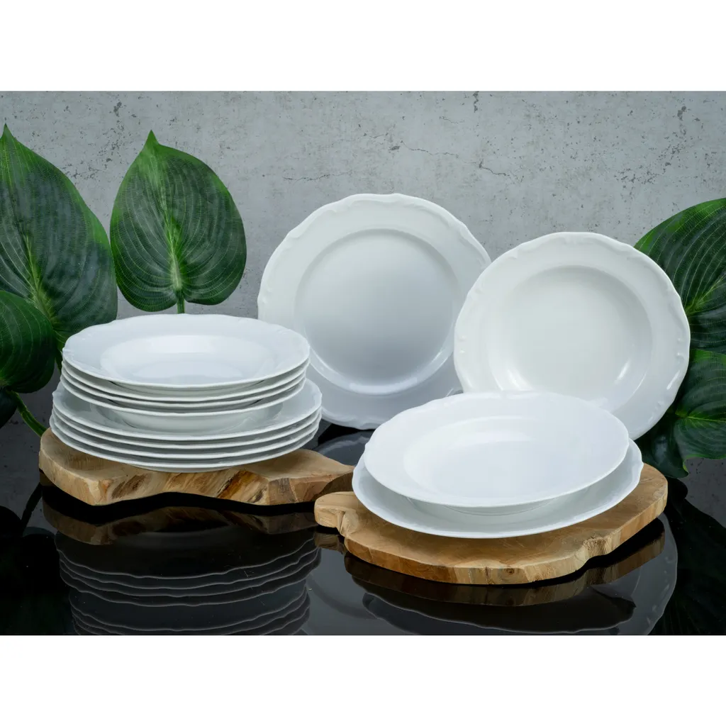 CreaTable 16137 Tafelservice Maria Theresia Für 6 Personen, Porzellan, Weiß (1 Set, 12-teilig) 2 CreaTable 16137 Tafelservice Maria Theresia Für 6 Personen, Porzellan, Weiß (1 Set, 12-teilig) – Bild 2