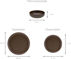 CreaTable, 23659, Serie Uno Braun, Geschirrset, Teller Set 12 Teilig, Farbe:Braun 10 CreaTable, 23659, Serie Uno Braun, Geschirrset, Teller Set 12 Teilig, Farbe:Braun -Qualitätsladen Für Geschirr 34dcc0466f7312845a5b6f2dc10bc4ff