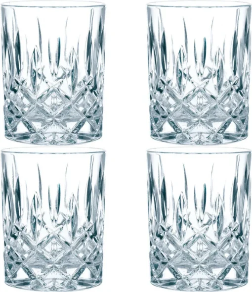 Nachtmann Noblesse Whiskybecher Set, 8er Set, Whiskyglas, Tumbler, Kristallglas, H 9.8 Cm