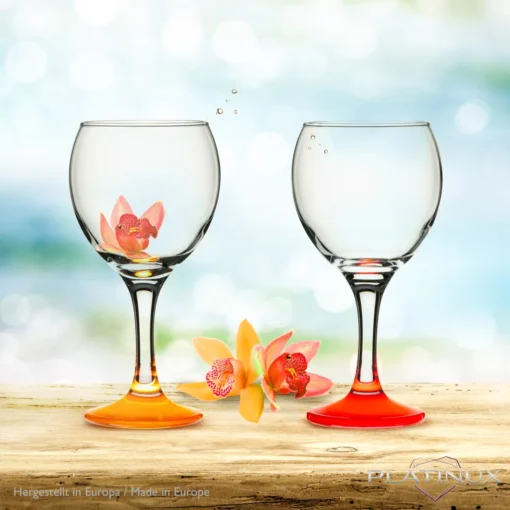 Trinkgläser Bunt Aus Glas Weingläser Mit Buntem Stiel 220ml Set 6-Teilig Getränkeglas Wasserglas Weißweingläser – Bild 2
