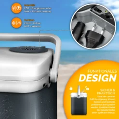 Tillvex Kühlbox Elektrisch 32L Grau | Mini-Kühlschrank 230 V Und 12 V Für KFZ Auto Camping | Kühlt & Wärmt | ECO-Modus -Qualitätsladen Für Geschirr 3c0cde72a4d1eaa18ca0232aabffea20