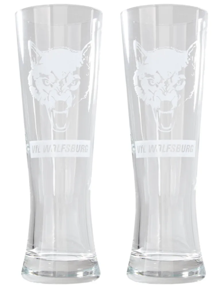 VFL Wolfsburg Weizenglas Wolf 2er-Set 1 VFL Wolfsburg Weizenglas Wolf 2er-Set