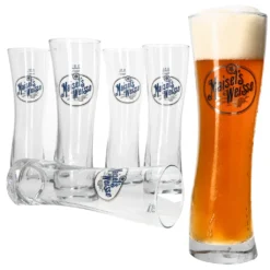 Van Well 6x Maisel’s Weisse Weizenbiergläser 0,5L Geeicht Hefe Weißbierglas Beer