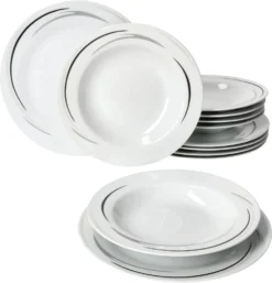 Mambo-Cat Kaffee-Tasse Porzellan-Becher Geschirr-Set Schüssel Bowl-Schale Tafel-Zubehör Suppen-Schälchen Speise-Teller Käse-Wurst Ess-Platte Frühstücks-Buffet Brunch Kuchen-Dessert Home Streifen-Grau Schwarz-Creme Kombi-Service Sechs-Personen 9 Mambo-Cat Kaffee-Tasse Porzellan-Becher Geschirr-Set Schüssel Bowl-Schale Tafel-Zubehör Suppen-Schälchen Speise-Teller Käse-Wurst Ess-Platte Frühstücks-Buffet Brunch Kuchen-Dessert Home Streifen-Grau Schwarz-Creme Kombi-Service Sechs-Personen -Qualitätsladen Für Geschirr 3d4d45593f3714bde53bf44580a7525a