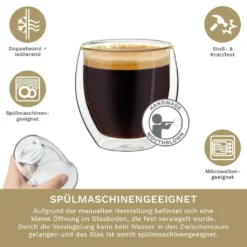 Creano Doppelwandige Espresso-Gläser, 4er-Set 100ml Thermo-Gläser Mit Schwebe-Effekt 9 Creano Doppelwandige Espresso-Gläser, 4er-Set 100ml Thermo-Gläser Mit Schwebe-Effekt -Qualitätsladen Für Geschirr 3e0340b6a58bcf25308e4877bac67977