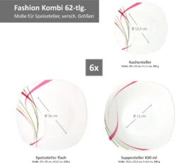 Kombiservice 62 Tlg. Fashion, Eckige Form 11 Kombiservice 62 Tlg. Fashion, Eckige Form -Qualitätsladen Für Geschirr 3e2b3b8bb4a0d1e37a62e1328b508aee