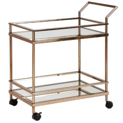WOHNLING Design Servierwagen Dunkles Gold 2 Ebenen Mit Bremsen | Beistelltisch Auf Rollen | Speisewagen Mit Glasplatte | Küchenwagen | Teewagen 11 WOHNLING Design Servierwagen Dunkles Gold 2 Ebenen Mit Bremsen | Beistelltisch Auf Rollen | Speisewagen Mit Glasplatte | Küchenwagen | Teewagen -Qualitätsladen Für Geschirr 3f4bd9718977a655e6dccd1d68560f2a