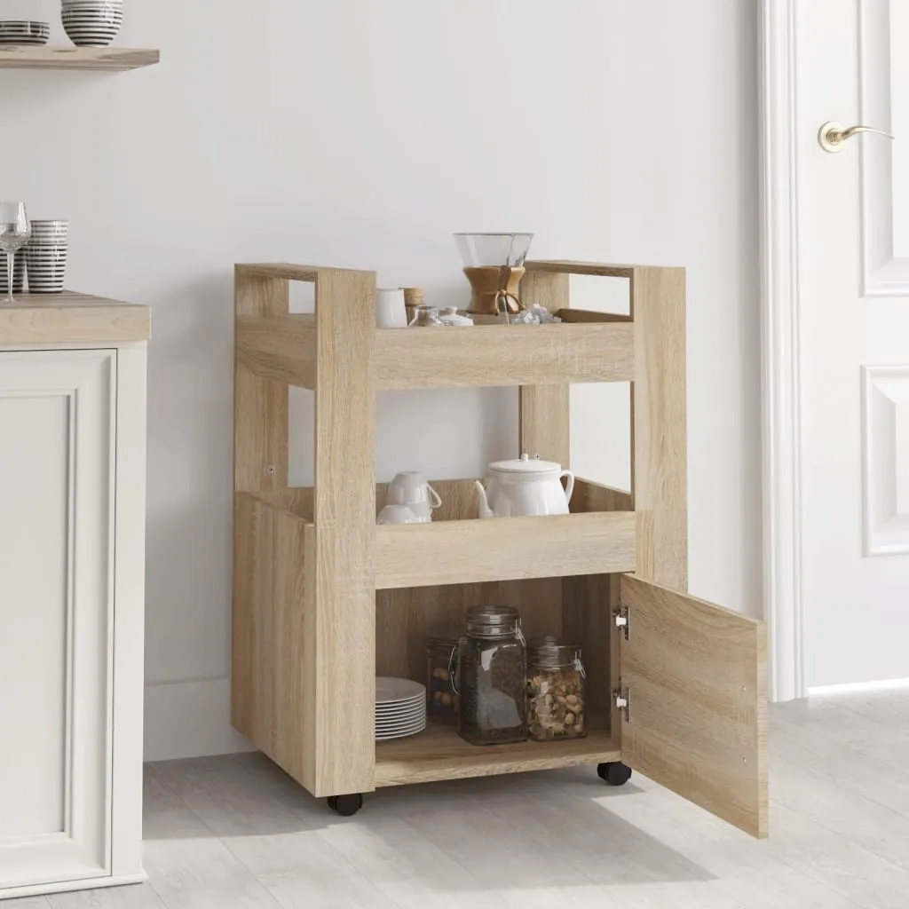 VidaXL Küchenwagen Sonoma-Eiche 60x45x80 Cm Holzwerkstoff 3 VidaXL Küchenwagen Sonoma-Eiche 60x45x80 Cm Holzwerkstoff – Bild 3