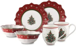 Villeroy & Boch Frühstücksset Toy's Delight Rot,weiß