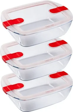 Pyrex Glasbehälter Mit Deckel Cook & Heat 3-teilig