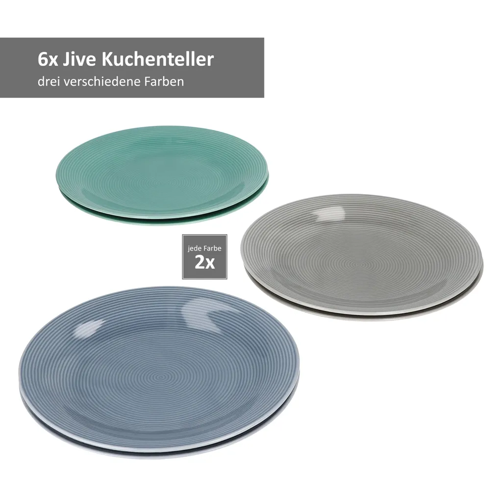 24tlg Geschirrset Jive 6Pers Kaffeebecher Suppenteller Kuchenteller Speiseteller Porzellan Bunt 3 24tlg Geschirrset Jive 6Pers Kaffeebecher Suppenteller Kuchenteller Speiseteller Porzellan Bunt – Bild 3