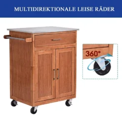 COSTWAY Küchenwagen Mit Schublade, Kücheninsel Mit Handtuchhalter, Küchenschrank Rollbar, Servierwagen Aus Holz, Kücheninselwagen, Mikrowellenwagen, Sideboard Naturholz 7 COSTWAY Küchenwagen Mit Schublade, Kücheninsel Mit Handtuchhalter, Küchenschrank Rollbar, Servierwagen Aus Holz, Kücheninselwagen, Mikrowellenwagen, Sideboard Naturholz -Qualitätsladen Für Geschirr 43e7a87a1da4eb559300906f69f21fff