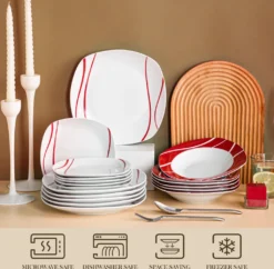 MALACASA, Serie Felisa, 36 Tlg. Set Porzellan Geschirrset Tafelservice Mit 12 Speiseteller, 12 Dessertteller, 12 Suppenteller Für 12 Personen 9 MALACASA, Serie Felisa, 36 Tlg. Set Porzellan Geschirrset Tafelservice Mit 12 Speiseteller, 12 Dessertteller, 12 Suppenteller Für 12 Personen -Qualitätsladen Für Geschirr 45009cb1984b3f1d2b86a2087161c102