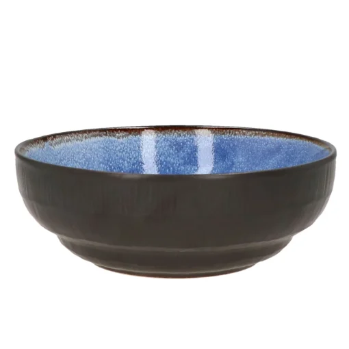 MamboCat Reactive Blue 18-tlg. Set I 6 Personen I Außen Kupfer I Speiseteller, Müslischalen & Kuchenteller I Steingut-Geschirr – Bild 4