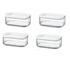 Mepal 106914030600 Modula Vorratsdose, Kunststoff, 425 Ml, Transparent/weiß (4 Stück)