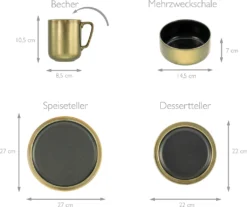 CreaTable 23592 Kombiservice Modern Industrial Für 4 Personen, Steinzeug, Schwarz/gold (1 Set, 16-teilig) 13 CreaTable 23592 Kombiservice Modern Industrial Für 4 Personen, Steinzeug, Schwarz/gold (1 Set, 16-teilig) -Qualitätsladen Für Geschirr 46c1de60d245fbc7cd8630a96e1f4066