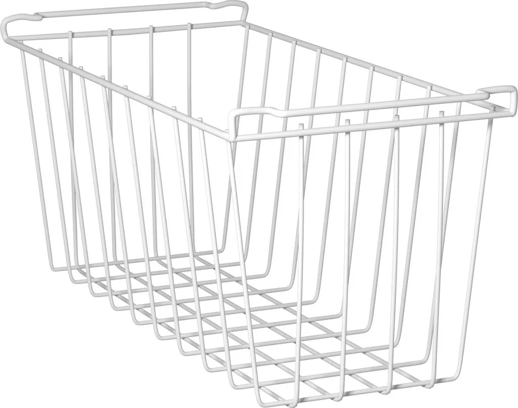 Aufbewahrungskorb 48cmx18cmx18cm, Einlegekorb, Gefrierschrank Organizer, Drahtkorb Aus Eisen Mit PE-Beschichtung, Weiß 5 Aufbewahrungskorb 48cmx18cmx18cm, Einlegekorb, Gefrierschrank Organizer, Drahtkorb Aus Eisen Mit PE-Beschichtung, Weiß – Bild 5