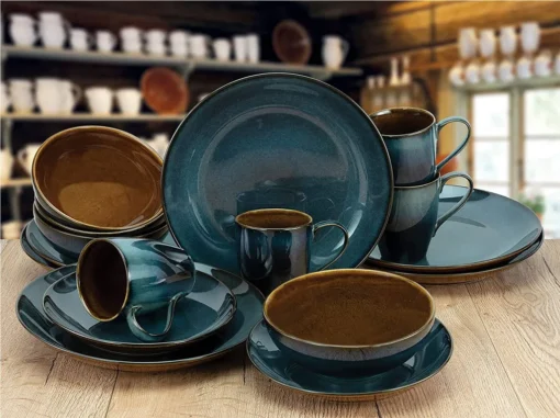 CreaTable 22861 Kombiservice Mallorca Für 4 Personen, Steinzeug, Mehrfarbig (1 Set, 16-teilig) – Bild 8