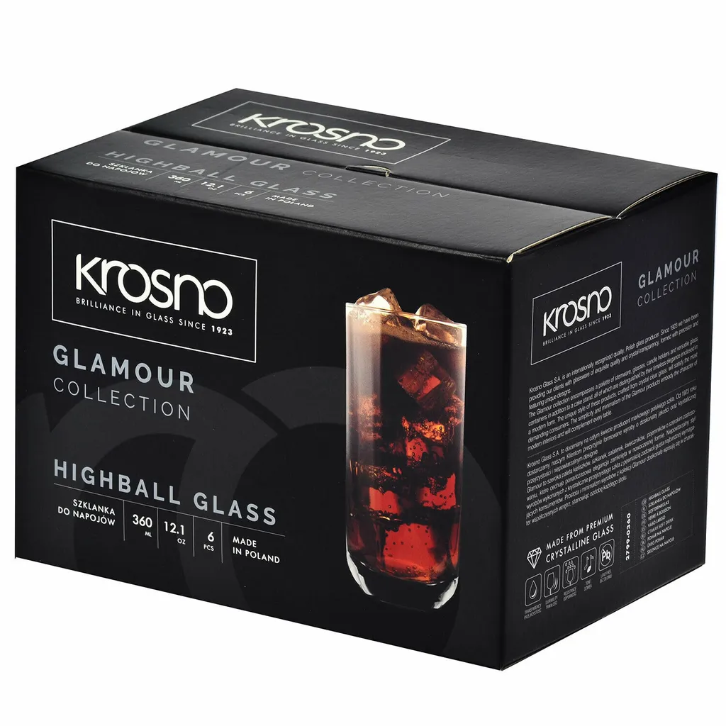 KROSNO Longdrinkgläser Wassergläser Trinkgläser | Set Von 6 | 360 ML | Glamour Kollektion | Perfekt Für Zuhause, Restaurants Und Partys | Spülmaschinenfest 8 KROSNO Longdrinkgläser Wassergläser Trinkgläser | Set Von 6 | 360 ML | Glamour Kollektion | Perfekt Für Zuhause, Restaurants Und Partys | Spülmaschinenfest – Bild 8