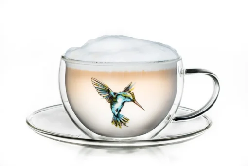 Creano 6er-Set Thermo-Tasses "Hummi" Für Tee/Latte Macchiato, Doppelwandig, Mit Kolibri-Muster | 250ml In Exklusiver Geschenkpackung – Bild 6