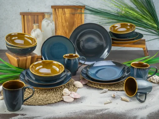 CreaTable 22861 Kombiservice Mallorca Für 4 Personen, Steinzeug, Mehrfarbig (1 Set, 16-teilig) – Bild 2