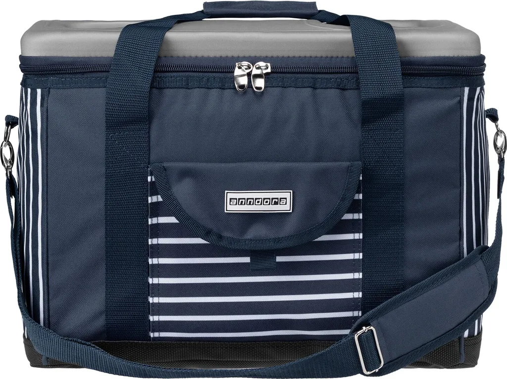 Anndora Kühltasche XL 40 Liter AHOI Mit Reissverschluss - Blau-weis-gestreift 4 Anndora Kühltasche XL 40 Liter AHOI Mit Reissverschluss - Blau-weis-gestreift – Bild 4