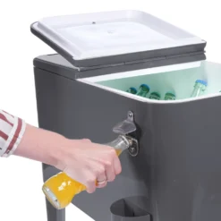Kühlwagen, Servierwagen Outdoor Mit Großer Kühlbox, Getränkekühler Beistellwagen Für Garten, Rollbarer Party Kühlwagen Im Retro-Look – 57l, Farbe:anthrazit 14 Kühlwagen, Servierwagen Outdoor Mit Großer Kühlbox, Getränkekühler Beistellwagen Für Garten, Rollbarer Party Kühlwagen Im Retro-Look – 57l, Farbe:anthrazit -Qualitätsladen Für Geschirr 4deb491b9395968b95116cb1a15223aa