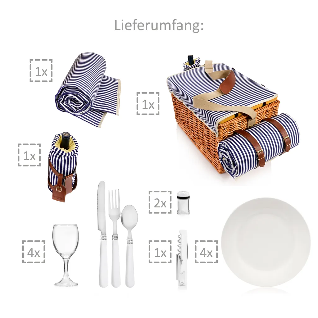 Sänger SÄNGER Picknickkorb Borkum Mit Integriertem Tisch & Kühltasche 25 Teilig Für 4 Personen 7 Sänger SÄNGER Picknickkorb Borkum Mit Integriertem Tisch & Kühltasche 25 Teilig Für 4 Personen – Bild 7