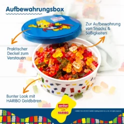 Zenker Haribo Vorratsdose Als Aufbewahrung Für Snacks Und Süßigkeiten Frischhaltedose Aus Kunststoff Mit Süßem Goldbär-Design Runde Dose Für Die Küche 9 Zenker Haribo Vorratsdose Als Aufbewahrung Für Snacks Und Süßigkeiten Frischhaltedose Aus Kunststoff Mit Süßem Goldbär-Design Runde Dose Für Die Küche -Qualitätsladen Für Geschirr 4e3f6e6ab14d330cb5c9a5b2cc9e8af7