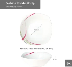 Kombiservice 62 Tlg. Fashion, Eckige Form 13 Kombiservice 62 Tlg. Fashion, Eckige Form -Qualitätsladen Für Geschirr 4e787208a61fcab2527cc5c418e7fcde