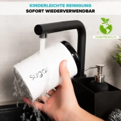 Lubur Premium Vorratsdosen Set - 3X Aufbewahrungsdose Für Lebensmittel - 1L Vorratsbehälter In Edlem Design Storage Jars - Pflegeleichte Vorratsdose Mit Deckel -Qualitätsladen Für Geschirr 4f4f11cd3798b6a7b3a95929adace039