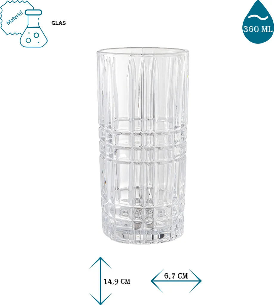 Kadum Cocktailgläser 6er Set Longdrinkgläser 360 Ml Longdrinkbecher Gläser Longdrink 2 Kadum Cocktailgläser 6er Set Longdrinkgläser 360 Ml Longdrinkbecher Gläser Longdrink – Bild 2