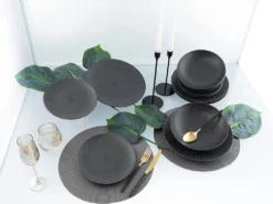 CreaTable 23211 Tafelservice Elements Collection Vesuvio Black Für 4 Personen, Steinzeug, Schwarz/grau (1 Set, 12-teilig) 33 CreaTable 23211 Tafelservice Elements Collection Vesuvio Black Für 4 Personen, Steinzeug, Schwarz/grau (1 Set, 12-teilig) -Qualitätsladen Für Geschirr 4f86621f0107841d8e1d5e81fcd636d8