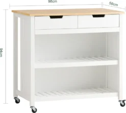 SoBuy FKW74-WN Servierwagen Kücheninsel Sideboard Küchenwagen Küchenschrank Mit 2 Schubladen Und Ablagen Weiß-Natur BHT Ca.: 100x94x60cm 10 SoBuy FKW74-WN Servierwagen Kücheninsel Sideboard Küchenwagen Küchenschrank Mit 2 Schubladen Und Ablagen Weiß-Natur BHT Ca.: 100x94x60cm -Qualitätsladen Für Geschirr 507db5cec7647649b2bf1c4cdd61e6a2