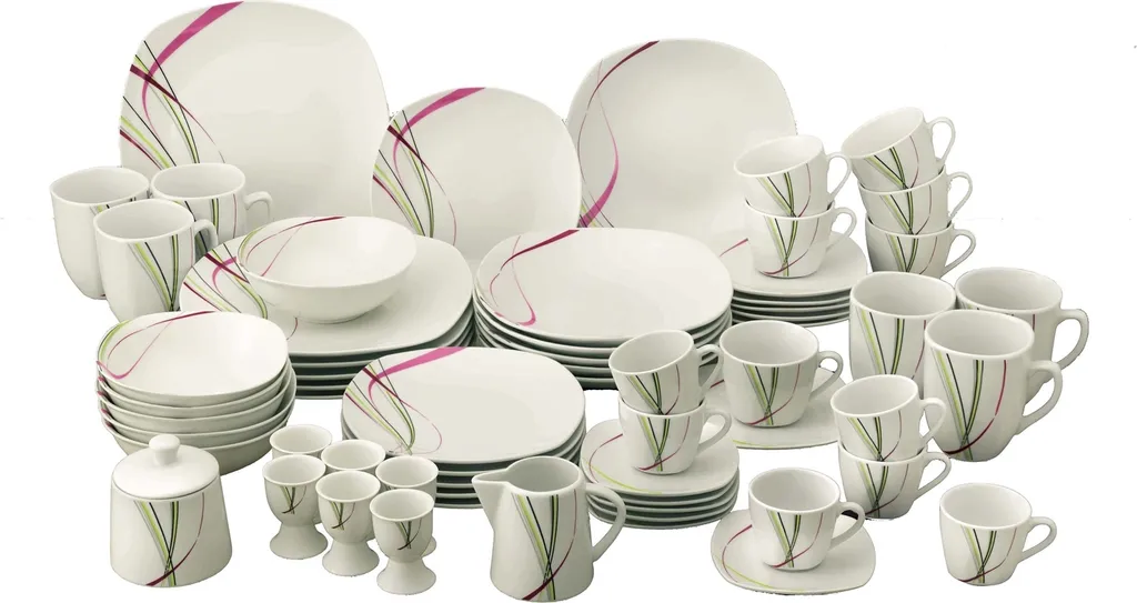 Kombiservice 62 Tlg. Fashion, Eckige Form 2 Kombiservice 62 Tlg. Fashion, Eckige Form – Bild 2