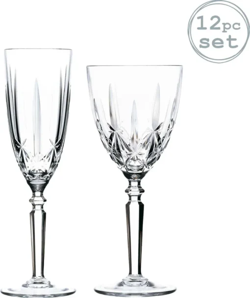 RCR Kristall Orchestra Cut Glas Weingläser Und Champagnerflöten - 290ml, 200ml - 12er Set