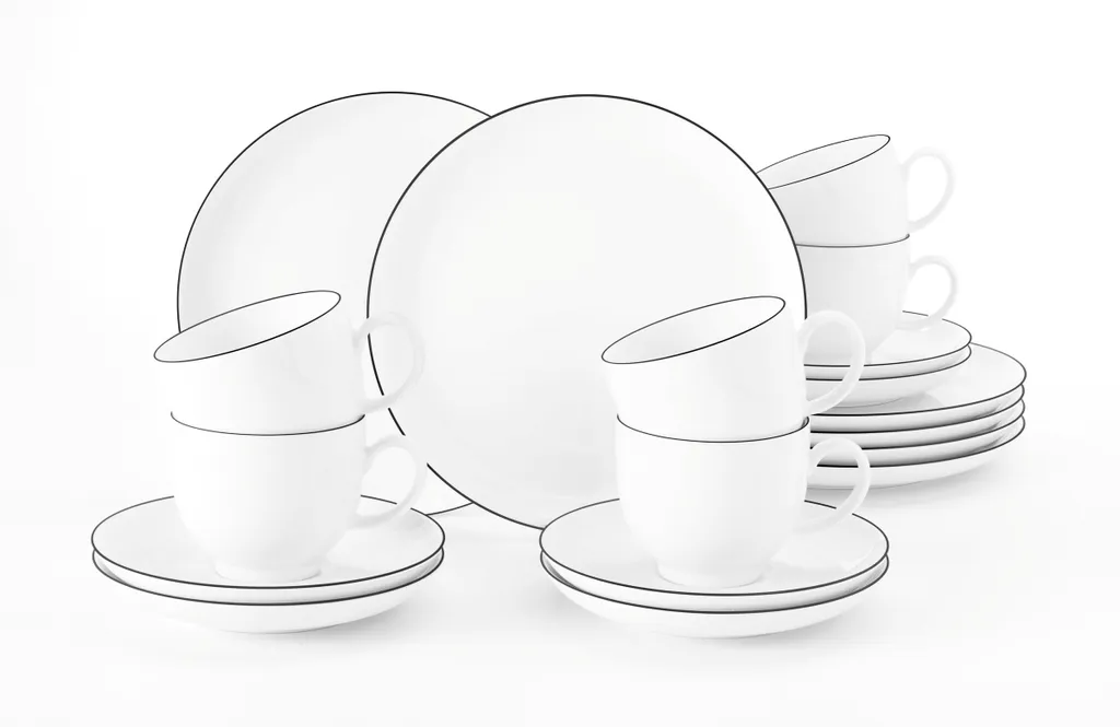 Seltmann Weiden Kaffeeservice Lido Schwarz Mit Farbrand Zeitlos 15 Seltmann Weiden Kaffeeservice Lido Schwarz Mit Farbrand Zeitlos – Bild 15
