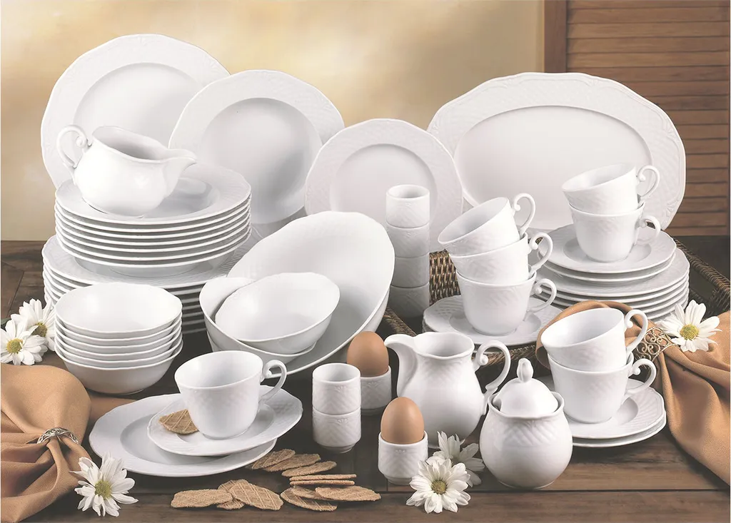 CreaTable 16072 Kombiservice Arianne Für 8 Personen + Uni, Porzellan, Weiß (1 Set, 61-teilig) 2 CreaTable 16072 Kombiservice Arianne Für 8 Personen + Uni, Porzellan, Weiß (1 Set, 61-teilig) – Bild 2