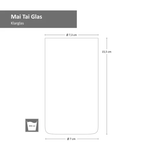 4x Mai Tai Glas 490 Ml Klarglas Cocktail-Kelch Tiki-Cocktail Rum-Longdrink Mai Tai Glass – Bild 9