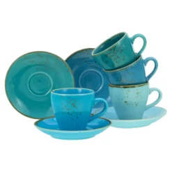CreaTable 23698 Espressotassen-Set Nature Collection Für 4 Personen, Steinzeug, Mehrfarbig (1 Set, 8-teilig)