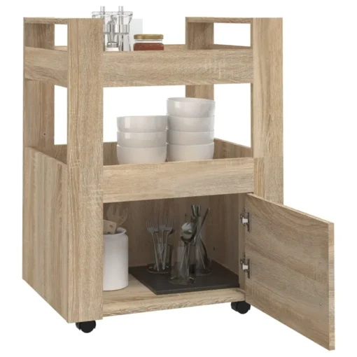 VidaXL Küchenwagen Sonoma-Eiche 60x45x80 Cm Holzwerkstoff – Bild 4