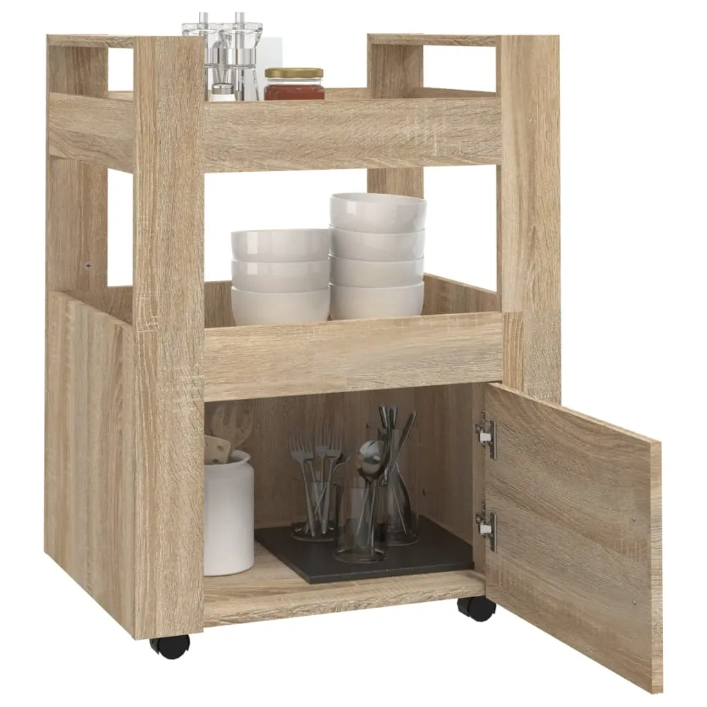 VidaXL Küchenwagen Sonoma-Eiche 60x45x80 Cm Holzwerkstoff 4 VidaXL Küchenwagen Sonoma-Eiche 60x45x80 Cm Holzwerkstoff – Bild 4