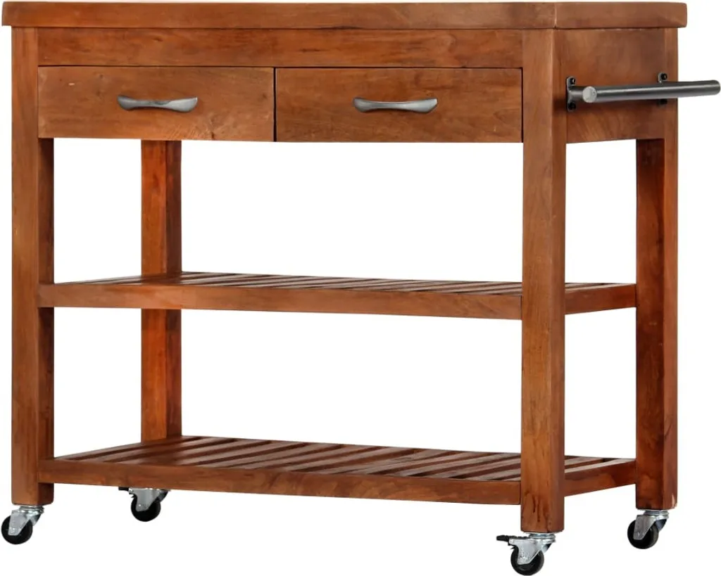 VidaXL Servierwagen 100x48x89 Cm Massivholz Akazie 1 VidaXL Servierwagen 100x48x89 Cm Massivholz Akazie