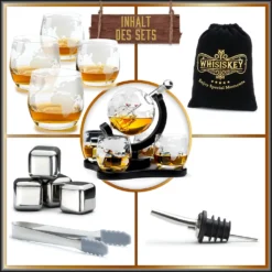 Whisiskey - Whisky Karaffe - Geschenke Für Männer - Komplette Whiskey Set - Globus - 900ML – Inkl. 4 Whisky Steine, 4 Whisky Gläser & Ausgießer - Whisky Dekanter – Whiskygläser - Natursteine 14 Whisiskey - Whisky Karaffe - Geschenke Für Männer - Komplette Whiskey Set - Globus - 900ML – Inkl. 4 Whisky Steine, 4 Whisky Gläser & Ausgießer - Whisky Dekanter – Whiskygläser - Natursteine -Qualitätsladen Für Geschirr 5925e7c4ae6b11b2dd1ff824ec6d6a7b
